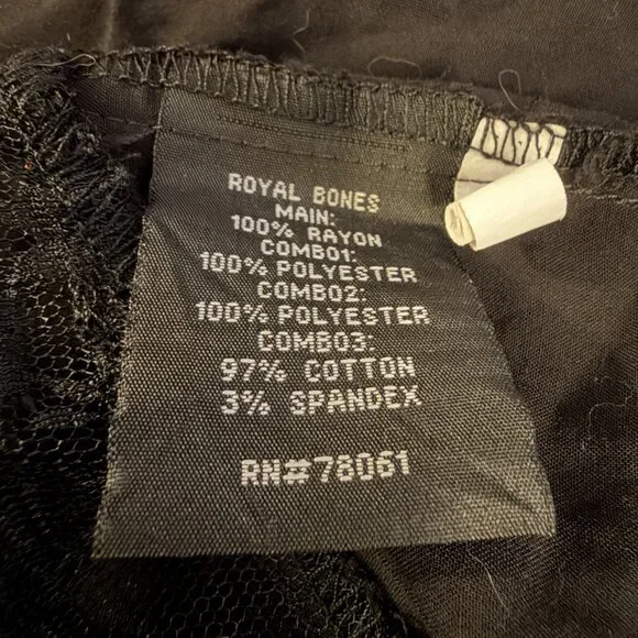 Y2K Royal Bones Daang Goodman Dress Size 3X Gothic Witchy Hi Low Whimsigoth Rose - Picture 8 of 11